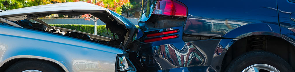 two cars after a rear ending