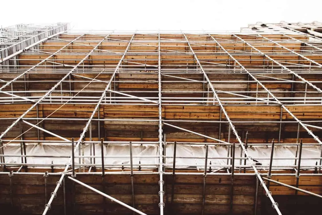 scaffolding at a construction site