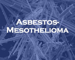asbestos - mesothelioma -- blue overlay on a microscopic view