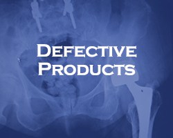 Defective Products - blue overlay on an x-ray of someone's pelvis