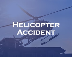 Helicopter Accident - blue overlay on a helicopter taking off