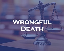 Wrongful Death - blue over legal scales